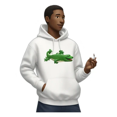 Lacoste smoking friends with white lacoste hoodie sticker