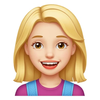 girl with braces, winking sticker