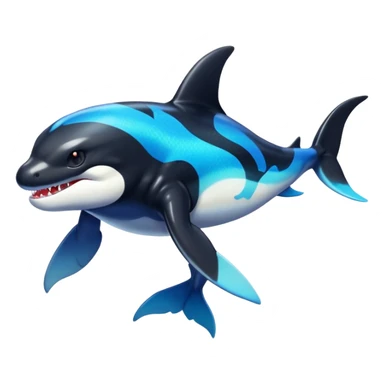 white blacks colorful gradient orca-colored orca-patterned shiny glossy Fakémon-Digimon-reptile-charizard-feraligatr-lizard-creature-hybrid (full body) sticker