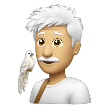 Un homme mi-humain mi-oiseau a plumes blanches  sticker