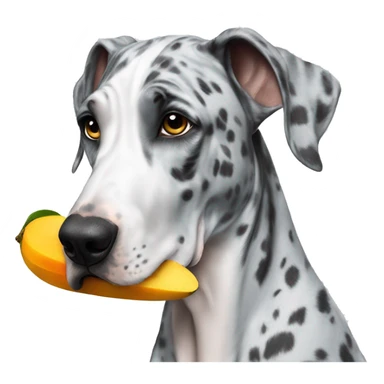 Blue Merle Great Dane eating mango sticker