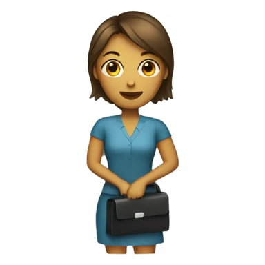 woman holding briefcase sticker