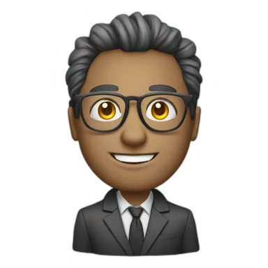 Cool white guy with rimless glasses and long hair successful management consultant sticker