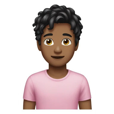 black hair boy LONG hair pink skin sticker