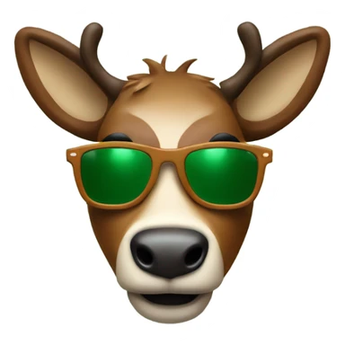Rudolf with green nose and sunglasses sticker