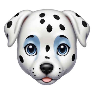 Dalmatian dog one brown eye and one blue eye sticker