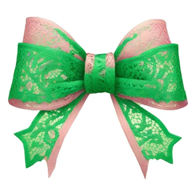 green and pink lace bow sticker