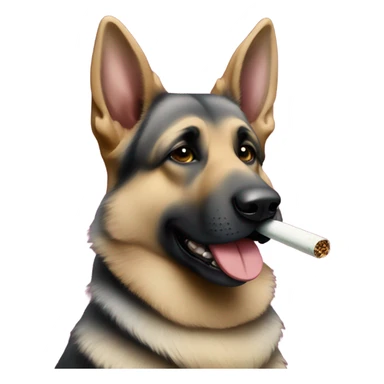 Silver German shepherd smoking joint  sticker