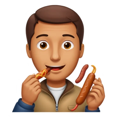 sausage eating man sticker