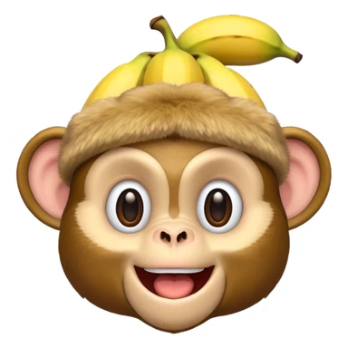 monkey with banana hat sticker