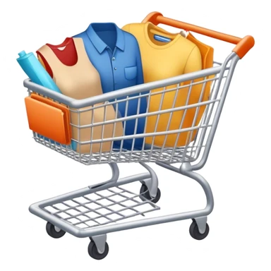 shopping cart load with shopping items cloth sticker