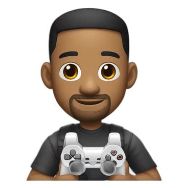 Will smith avec une manette de ps4 sticker