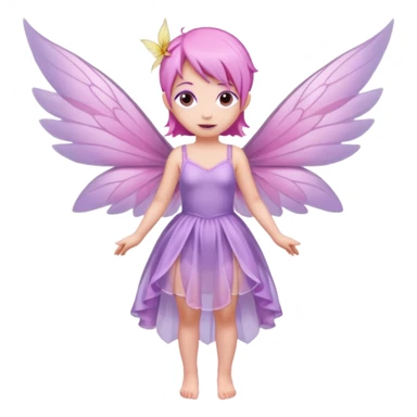 Lilac and pink fairy with wings but you can see her whole body  sticker