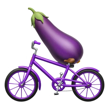 Eggplant riding a bike sticker