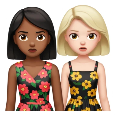 Envy - feeling of discontent at another's advantages or possessions - young plain girl looking angrily at a very pretty black girl  sticker