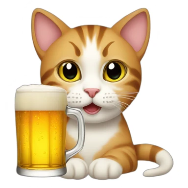 cat-drink-beer sticker