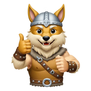 Viking Wolf giving thumbs up sticker