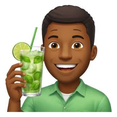 Black man chugging a large mojito sticker