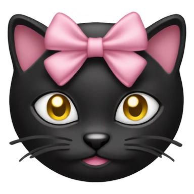 black cat with gold eyes pink bow sticker