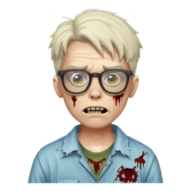 Zombie nerd sticker