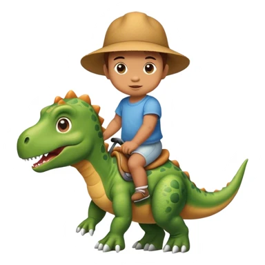 Baby riding a dinosaur  sticker