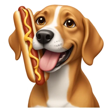 Dog eating a hot dog sticker