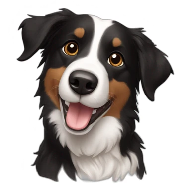 Short haired Border Collie mix black brown, happy and cute  sticker