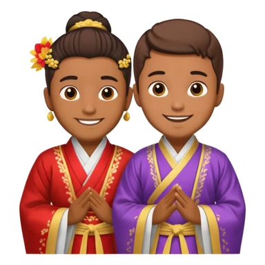 gay happy brown skin couple in hanfu sticker
