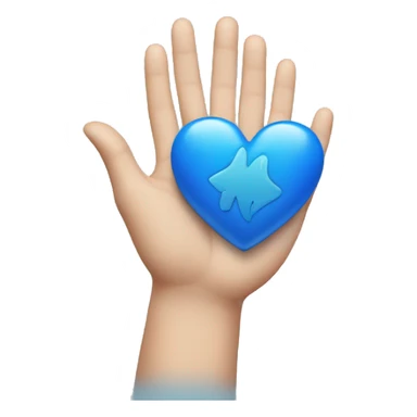 Blue heart in palm sticker