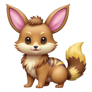 Kawaii Shiny Colorful Pastel Furret-Eevee-fusion Full Body sticker