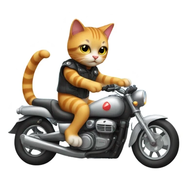 cat driving a motorcycle sticker