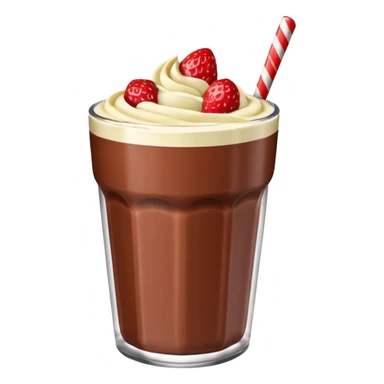 Un vaso cubierto de chocolate que arriba se vea crema batida encima M y M  y fresas encima  sticker