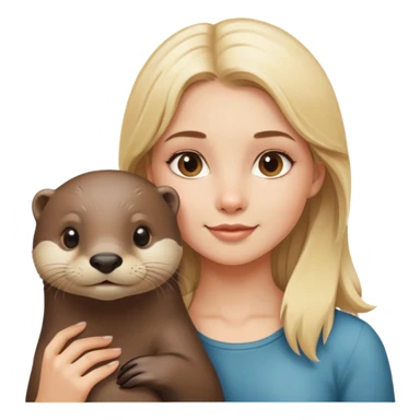 chica rubia con una nutria  sticker