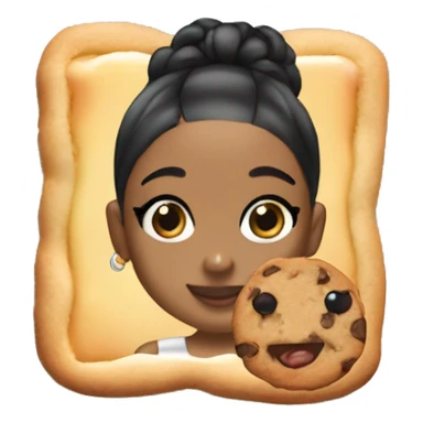 black ariana grande with a cookie and a juice box sticker