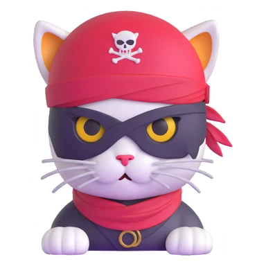 Skibidi cat pirate with a helmet and eye patch in a war zone sticker