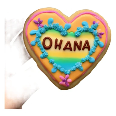 Cookie heart with ohana sticker