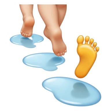 **Baby footsteps lead ahead of larger ones**, as if guiding the adult forward.  sticker