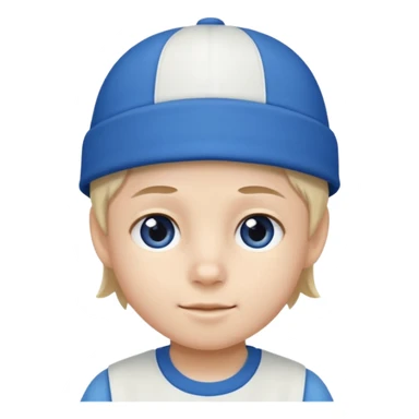 kid with blue and white hat sticker