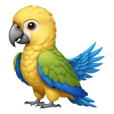 Pappagallo giallo e blu con il giallo sul petto le ali e la coda blu e la fronte poco poco verde sticker