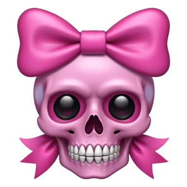 pink skull with a bow sticker
