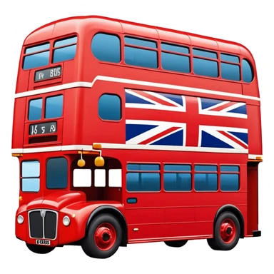Union Jack flag, double decker bus sticker