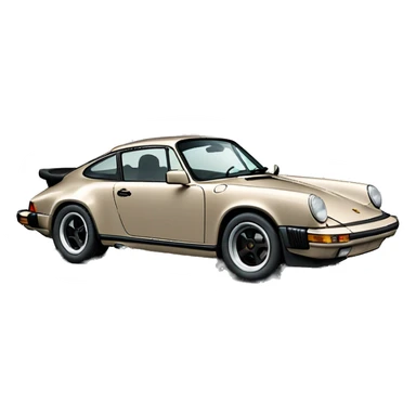a grey/beige porsche 911 carrera from the 80s sticker