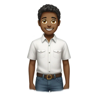 smiling boy in collared shirt sticker