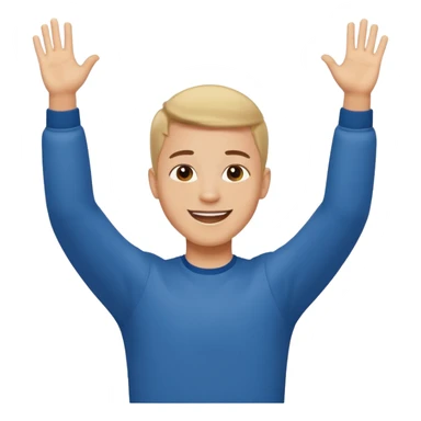 Young man doing celebration pose sticker