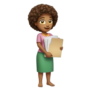 gloria from madagascar holding a file on her arms sticker