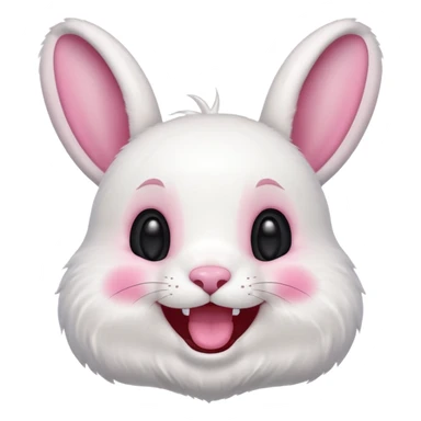 A laughing white bunny sticker