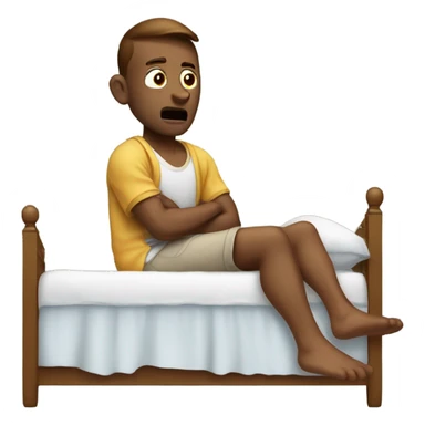 Man in bedroom cramp in calf  sticker