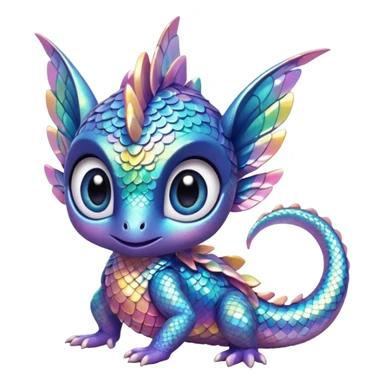 Pastel Randomly-colored sparkly exotic Fakémon-creature sticker