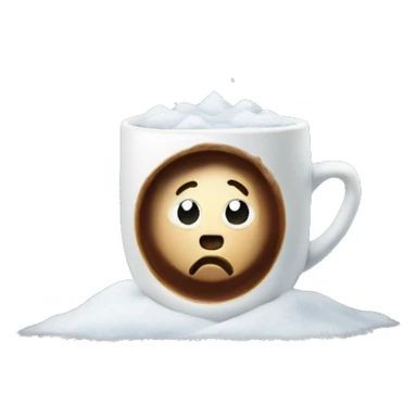 Winter coffee with little heart and snow auround him  sticker