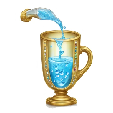 Cup of water poured into a beautiful bejeweled glass  sticker